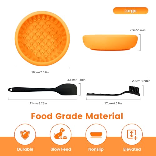SmartTail Slow Feeder Dog Bowls, BPA-Free Lick Bowl for Dogs - color: yellow, size: L