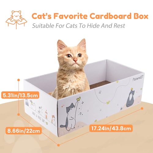PatiencET Cat Scratch Pad with Box, 4 Pack Cardboard Scratcher Lounge Bed - size: Flat with Box - 4 Pack