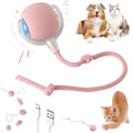 Durable Interactive Cat Toys for Indoor Cats, Dog Toys Ball, Rolling Pet Ball, Smart Automatic Cat Chase Balls Toy, Interactive Dog Toys Speedy Tail,Kitten & Cat Toys Interactive (Pink) - color: PINK