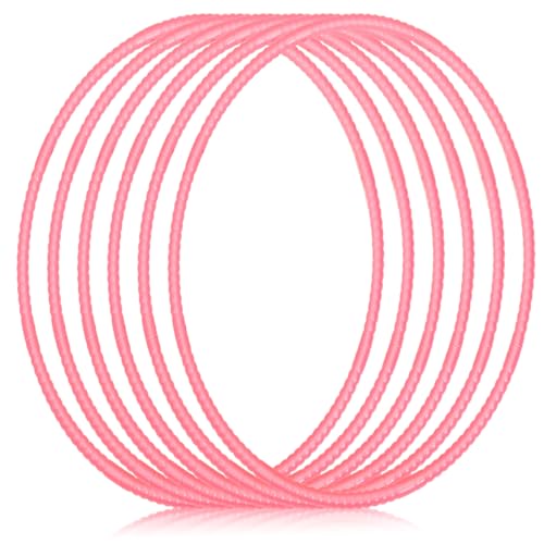Shappy 6 Pcs Exercise Hoop Set Detachable Adjustable - color: Pink, size: 26 Inch