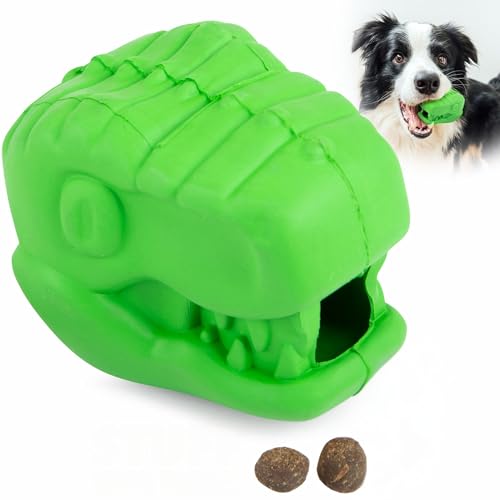 Jeffers Pet Natural Rubber Dog Chew Toy – T-rex Shape, Small - Treat Dispensing, Vanilla Scent, Durable, Non-Toxic, Dishwasher Safe, Interactive Fetch & Tug Toy, Dental Play - Perfect for Training - color: Green, size: Small