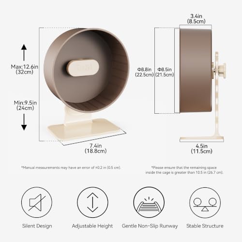 Super‑Silent Hamster Exercise Wheel – 8.66‑inch Quiet Running Spinner - color: Nut Brown, size: 8.7inch