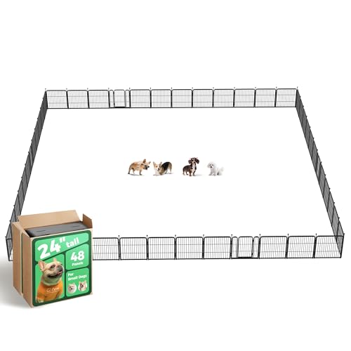 FXW Rollick Dog Playpen, Indoor, Yard & RV Camping, 24" H, 48 Panels - color: Black, size: 24"H