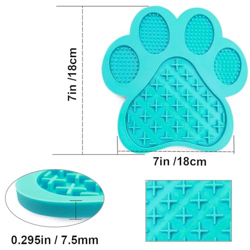 Dog Lick Pad, Dog Feeding Mats Slow Eating Pet Mat with Super Suction for Dogs Licking Peanut Butter, Pet Bathing, Grooming Training (Turquoise) - color: Turquoise