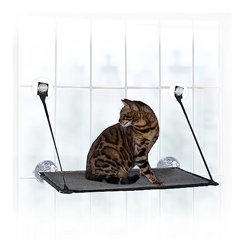 K&H Cat Window Perch, EZ Mount Kitty Sill - Fits 27in Wx23in H Glass Spaces - size: 12 X 23 Inches, style: No Bolster