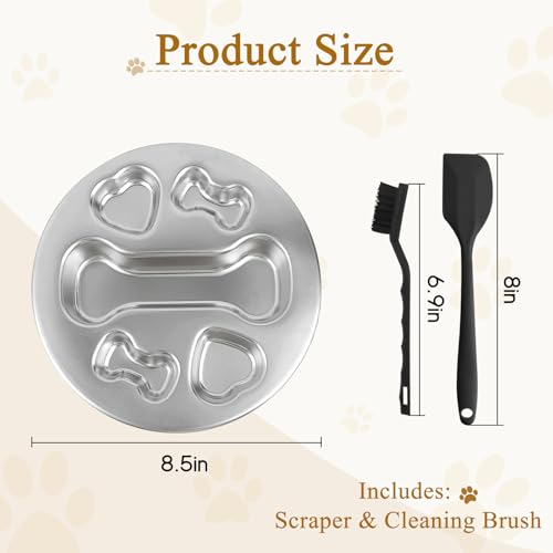 ZUFECY Slow Feeder Dog Bowls, Stainless Steel Slow Feed Bowl for Dogs and Cats, Dual Function Slow Food & Snack Bowls, Equipped with Brush and Scraper