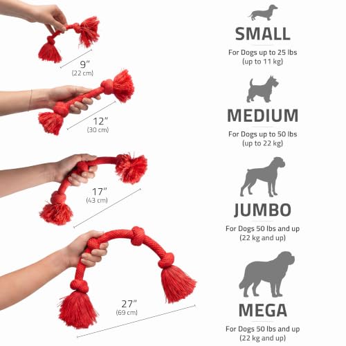 Playology Tug Rope Dog Toys for Large Breed Dogs - Mega Size, Beef Scent - size: Mega, style: Beef