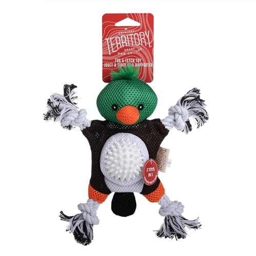 Territory 2 in 1 No Stuffing Removable Fetch Ball Tug Dog Toy for Small Medium Large Dogs, Duck - style: Duck