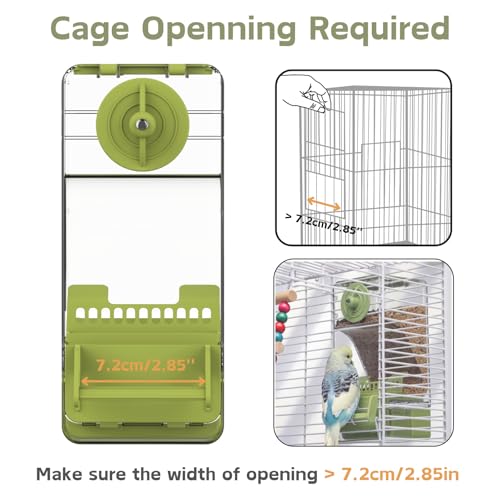 Automatic Bird Feeder, Bird Cage Feeder with Perch for Parakeet Canary Cockatiel Finch (Pink) - color: Pink