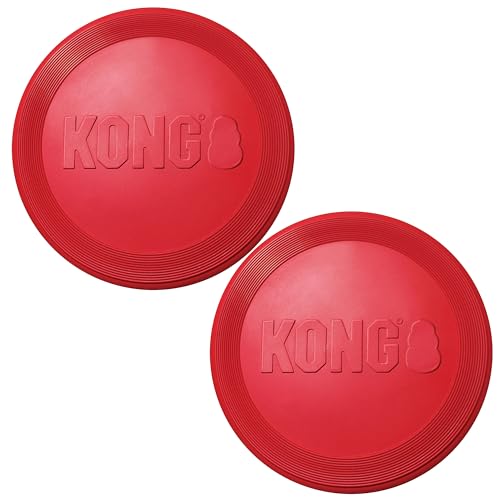 KONG Flyer, Natural Rubber Flying Disc, for Small Dogs (Pack of 2) - size: Small(2-Pack)