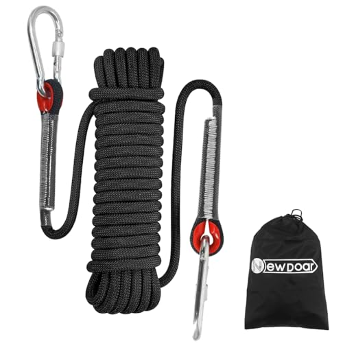 (3/8in) Static Climbing Rope 12KN, Marine Floating Line with Hooks,98ft - color: 10mm-black 12kn, size: 98ft/30M