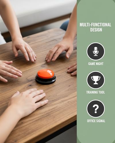 Dog Talk Buttons Voice Recording Button for Communication and Pet Training 30-Second Record & Playback Talking Button for Study, Office, Family, and Kids (Orange, one) - color: Orange