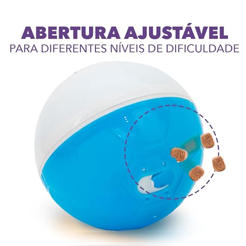 amicus Mini- Treat Dispensing Pets Toys Crazy Ball - PetsTreat Ball, Interactive Dog Feeder, Enrichment Toy for Pets Treat Dispensing, Interactive Pets Toys - Adjustable - Blue&White, 100g/3.5 oz - color: Blue & White, size: 100g