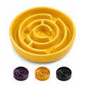 Ceramic Slow Feeder Dog Bowl,1.5 Cups Pet Slow Feeder for Small and Medium Breed,Puzzle Dog Food Dish,Anti-Gulping,Stop Bloat,Preventing Choking(Yellow) - color: Yellow