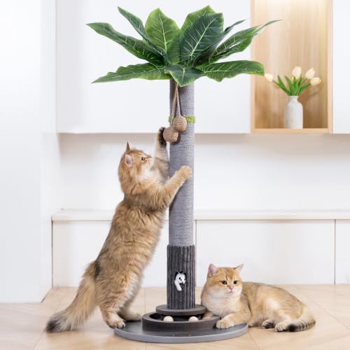 Woochpet 35"Cat Scratching Posts,Interactive Cat Toys For Indoor Large Cats - color: Grey