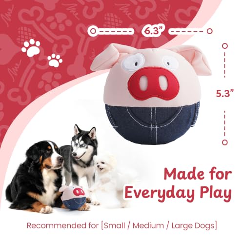 Interactive Dog Toy, Treat-Hiding Pockets Bouncing Ball for Dogs, Plush Pig - style: Pig