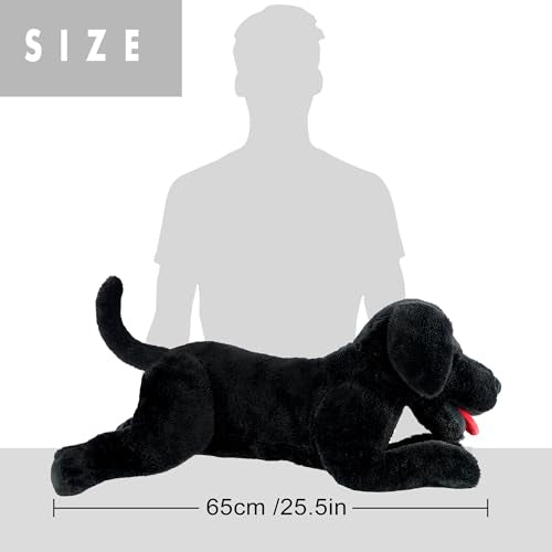 LotFancy Dog Stuffed Animal, 26 inch Black Lab Plush Dog for Kids - color: Black, size: 26 inch