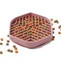 Silicone Slow Feeder Bowl for Dogs & Cats, Puzzle Lick Mat Design, Anti-Slip Suction Base, Helps Slow Eating & Enrichment, Easy to Clean, BPA-Free - color: Blush Pink