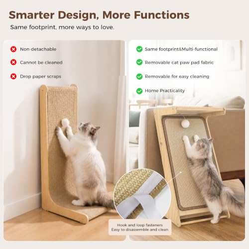 Cat Scratching Post Z-Shaped Cats Scratcher Side Table for Couch Sofa
