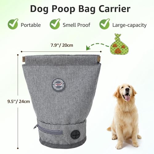 Dog Poop Bag Holder for Leash with Waste Bags Dispenser