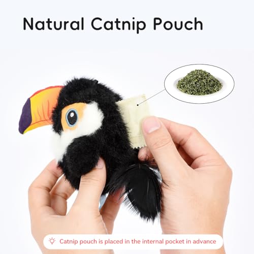 Interactive Cat Toys for Indoor Cats, Flying Bird Toy with Flapping Wings - color: gray