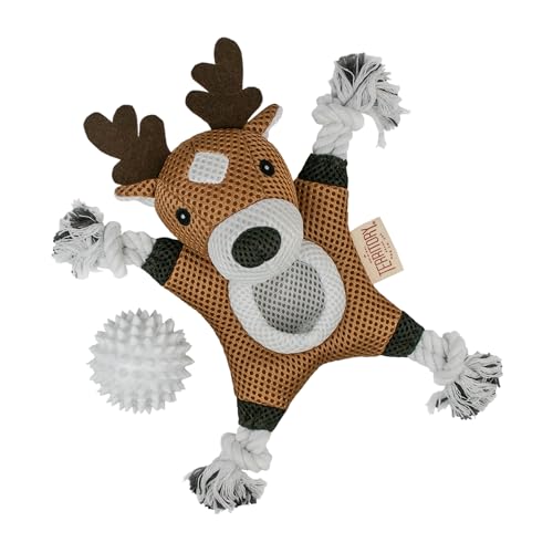 Territory 2 in 1 No Stuffing Removable Fetch Ball Tug Dog Toy for Small Medium Large Dogs, Deer - style: Deer