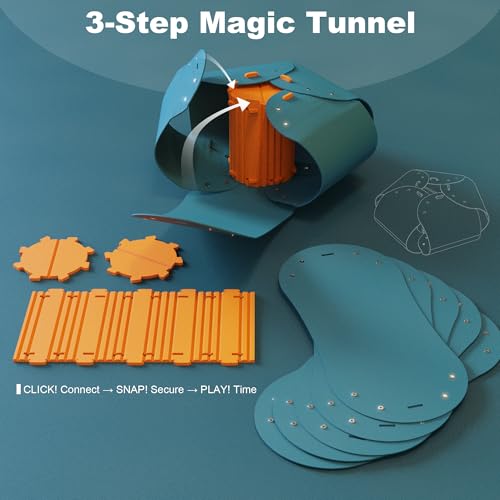 Cat Tunnel, Cat Cave for Indoor Cats Bed,Scratch Resistant Cat Toys for Medium Large Cats Hide and Seek Toy (Peacock Blue) - color: Peacock Blue