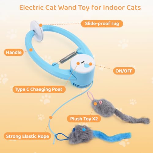 Automatic Interactive Cat Toys for Indoor Cats Hanging Cat Toy, Blue