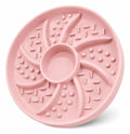 Slow Feeder Dog Bowl Silicone Suction Cup Anti Spill Dogs Cats Pink - color: Pink