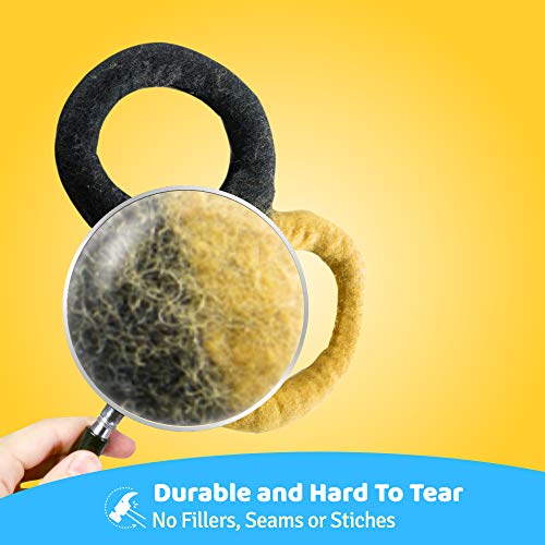 Eco-Tug, All Natural Wool, Handmade, Organic and Eco-Friendly, Dog and Puppy Play Toy (Large 11", Yellow/Black) - color: Yellow/Black, size: Large 11"