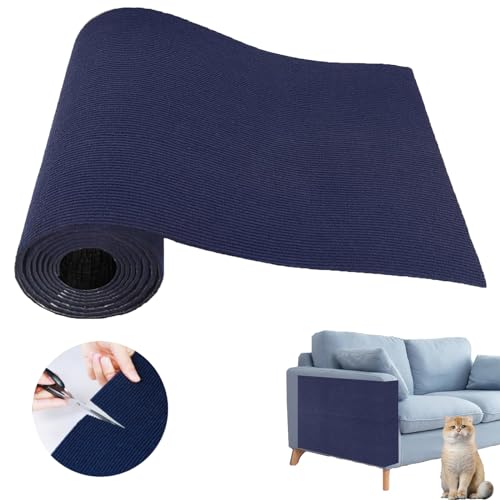 SREBAY Cat Scratch Couch Furniture Protector, Self-Adhesive Scratch Pad - color: Navy, size: 78.7x15.8Inch