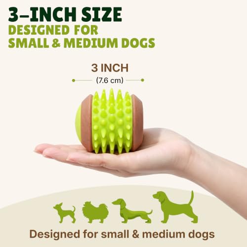 Dog Treat Ball, Treat Dispensing Puzzle Toy, 3 Inch, Green - color: Green