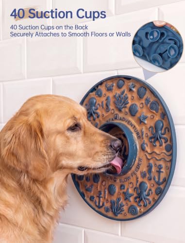 Silicone Pet Lick Mat – Large & Small Set – Dark Blue & Sky Blue