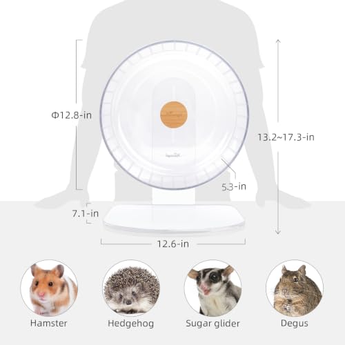 Niteangel Super-Silent Hamster Exercise Wheel: Quiet 12.8" Running Wheel - color: Transparent, size: Extra Large