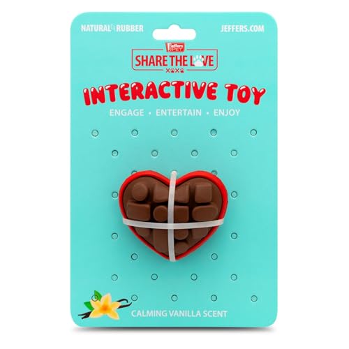 Jeffers Pet Natural Rubber Dog Chew Toy – Chocolate Heart Shape, Small – Vanilla Scent, Durable, Non-Toxic, Dishwasher Safe, Interactive Fetch & Tug Toy - Perfect for Play, Training at Home - color: Brown, size: Small