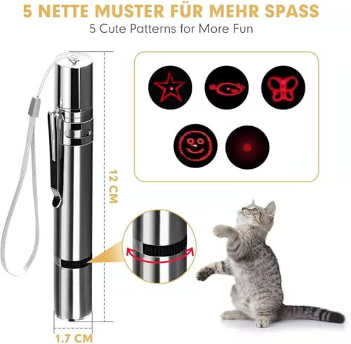 IVVTRYI Cat Laser Toys, USB Rechargeable, 3 Light Modes & 5 Fun Patterns