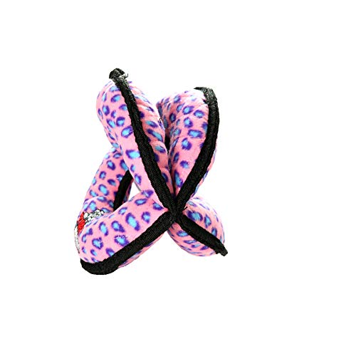 TUFFY® 2 Pack Ultimate 4Way Ring Ultra Durable Plush Dog Toys - color: 2PK Pink Leopard 4Way Ring