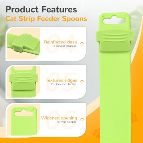 BAEJMJK 4pcs Cat Strip Feeder Sliding Pet Cat Treat Spoon Squeeze Lickable Treat Feeding Dispenser for Cats Liquid Snack and Wet Food - color: 4pcs spoons