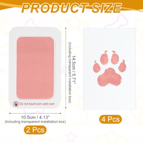 2 Set Paw Print Kit 5.7"x4.1" Paw Print Impression Pink - color: Pink