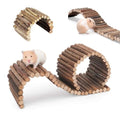PINVNBY Natural Wooden Bendy Hamster Bridge Rat Climbing Ladder Toys - size: L:19.6x3inches, 8.6x4inches