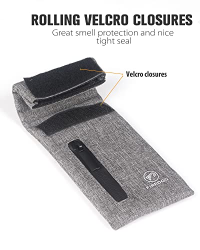 FIREDOG Smell Proof Bags, Fabric Odor Proof Bag 3"x6" Small Travel Storage Pouch (Gray) - color: Grey