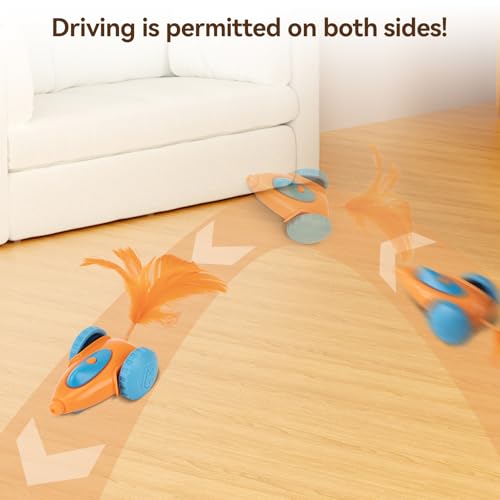 Migipaws cat Toy, Automatic Interactive Migicar Toy Like a Mouse, Intelligent Programme, Rechargeable Kitten Toy - style: Orange