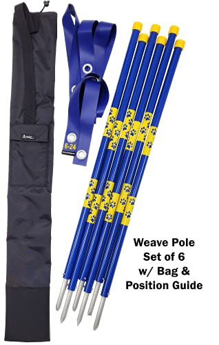 ActiveDogs Dog Agility Weave Poles, Dog Agility Equipment Set - size: Set of 6 - Poles Only