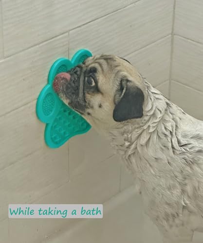 Dog Lick Pad, Dog Feeding Mats Slow Eating Pet Mat with Super Suction for Dogs Licking Peanut Butter, Pet Bathing, Grooming Training (Turquoise) - color: Turquoise