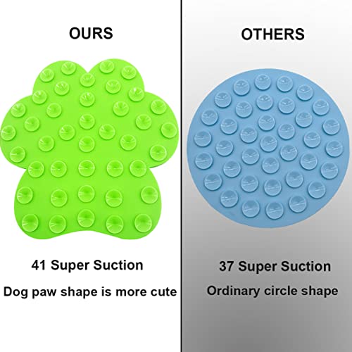 Dog Lick Pad, Dog Washing Distraction Device, Slow Eating Cute Mat with Super Suction for Pet Licking Peanut Butter, Bathing, Grooming Training (Green) - color: Green
