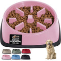 GORILLA GRIP® Patented Slow Feeder Dog and Cat Bowl, BPA Free, 4 Cup Pink - color: Pink, size: 4 Cup