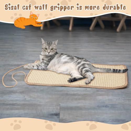 Dansydaisy 2 Pack Sisal Door Cat Scratcher Hanging Scratching Mat, Natural - color: Natural