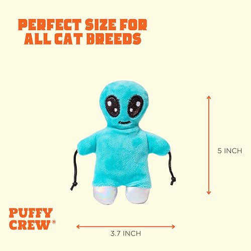 Interactive Catnip Cat Plush Toy, Space Travel Theme, 5‘’, for All Breed Size Cats (Alien) - color: Alien