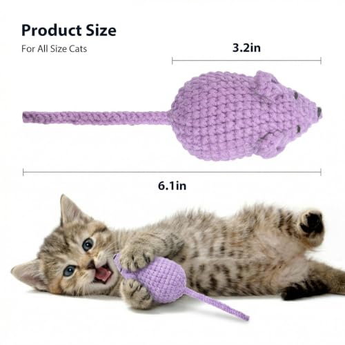 Cat Toys Mice, Catnip Toys Mouse for Indoor Cats, 3 Pcs - size: set2