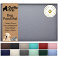 GORILLA GRIP Dog Food Mat, 100% Waterproof Silicone, 26x17 Gray - color: Gray, size: 26"l X 17"w